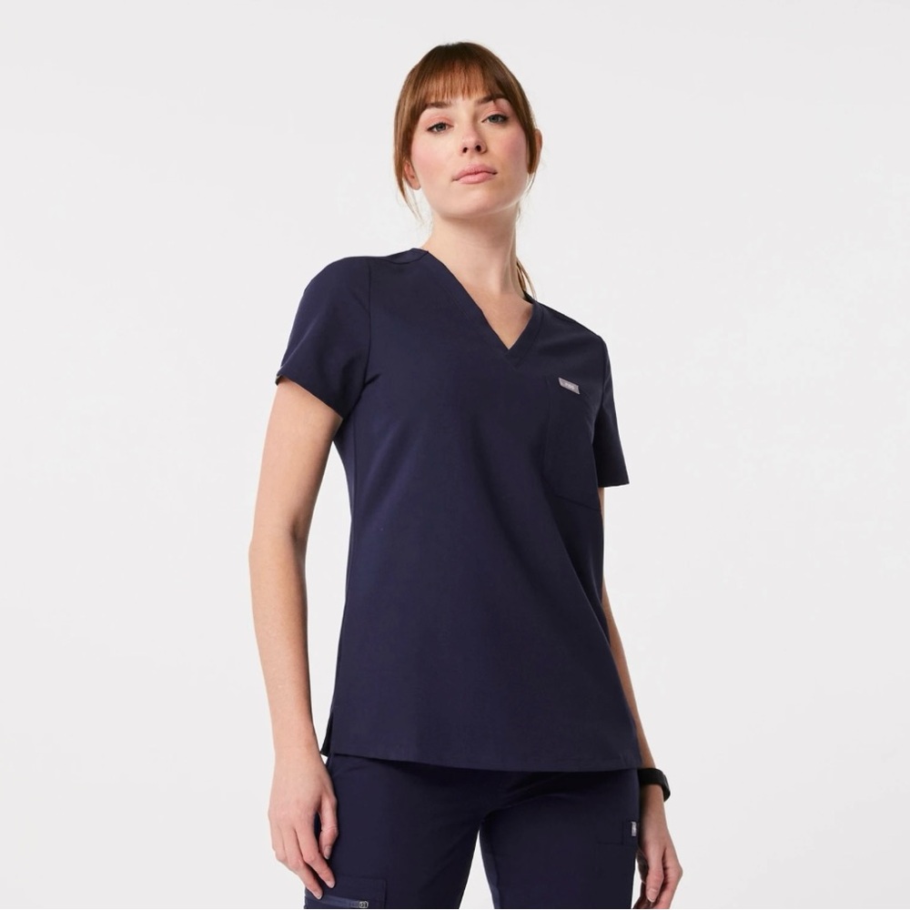 Figs Navy Blue Women's Catarina Scrub Top